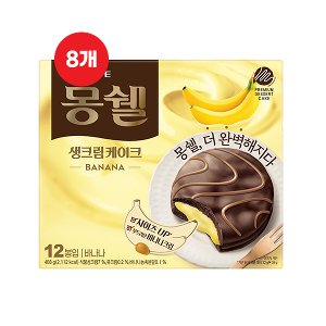 [무배][지금특가] 몽쉘 바나나 생크림 케이크 12입 408G * 8개